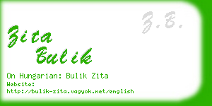 zita bulik business card